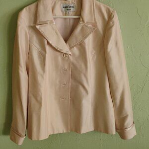 Albert Nipon 100% Silk Vintage Jacket/Blazer, Size14, Cream